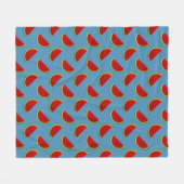 Wassermelonen-Scheiben auf einem hellen, blauen Hi Fleecedecke (Vorderseite (Horizontal))