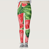Wassermelonen-Scheiben Leggings (Vorderseite)