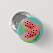 Wassermelonen-Scheiben Obst-Art Button (Vorne & Hinten)