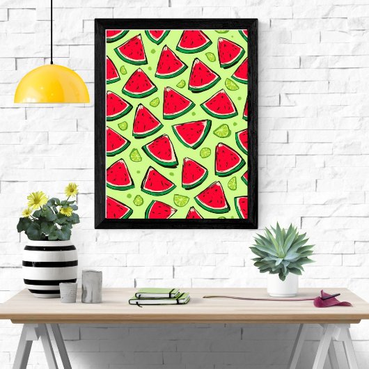 Wassermelonen-Scheiben-Party | Lustiges Sommerfruc Poster
