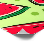 Wassermelonen-Scheiben-Party | Lustiges Sommerfruc Poster (Ecke)