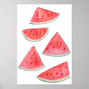 Wassermelonen-Scheiben Poster
