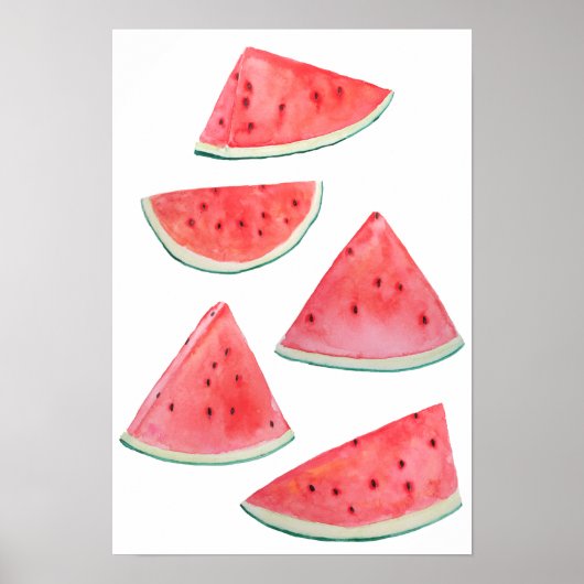 Wassermelonen-Scheiben Poster (Vorne)