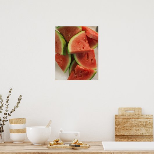 Wassermelonen-Scheiben Poster (Küche)