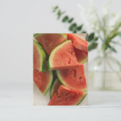Wassermelonen-Scheiben Postkarte (Stehend Vorderseite)