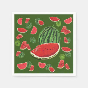 Wassermelonen-Scheiben Serviette