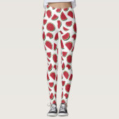 Wassermelonen-Scheiben Sommer Muster Leggings (Vorderseite)