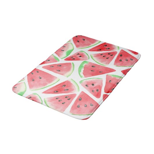 Wassermelonen-Schnittmuster Badematte (Schrägansicht)