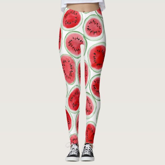 Wassermelonen-Schnittmuster Leggings (Vorderseite)