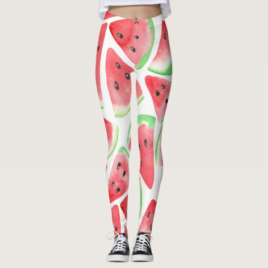 Wassermelonen-Schnittmuster Leggings (Vorderseite)
