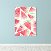 Wassermelonen-Schnittmuster Leinwanddruck (Insitu (Holzboden))