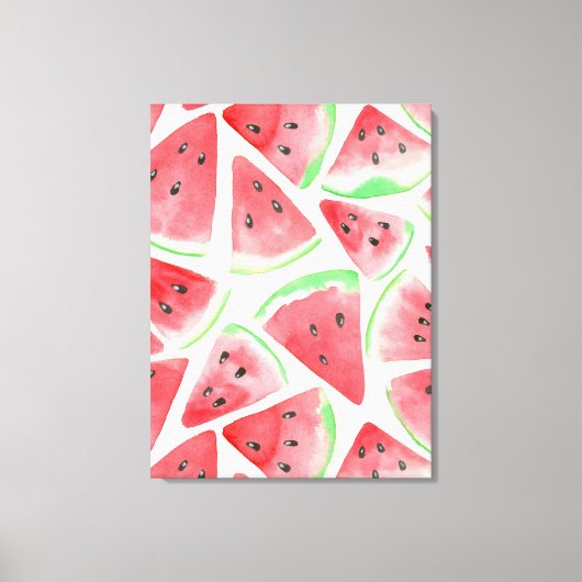 Wassermelonen-Schnittmuster Leinwanddruck (Vorderseite)