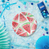 Wassermelonen-Schnittmuster Pappteller (Party)