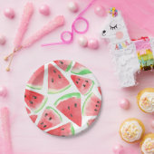 Wassermelonen-Schnittmuster Pappteller (Party)