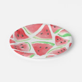 Wassermelonen-Schnittmuster Pappteller (Schrägansicht)