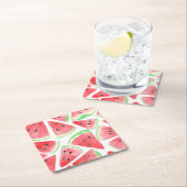 Wassermelonen-Schnittmuster Rechteckiger Pappuntersetzer (Vor Ort)