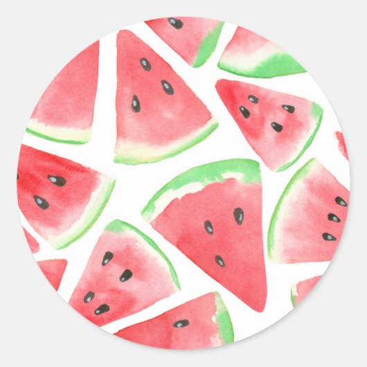 Wassermelonen-Schnittmuster Runder Aufkleber (Vorderseite)