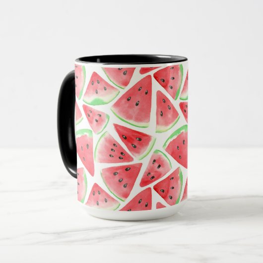 Wassermelonen-Schnittmuster Tasse (Vorderseite Links)