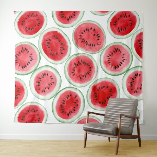 Wassermelonen-Schnittmuster Wandteppich (Beispiel (Horizontal))