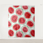 Wassermelonen-Schnittmuster Wandteppich (Vorderseite)