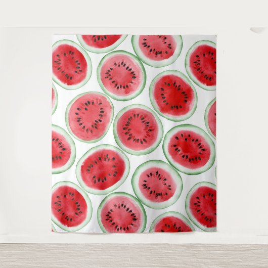 Wassermelonen-Schnittmuster Wandteppich (Vorderseite)