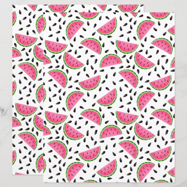 Wassermelonen Scrapbook Papier (Vorne/Hinten)