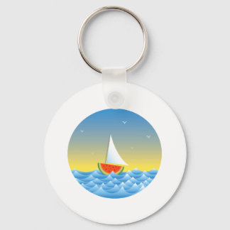 Wassermelonen Segelboot Schlüsselanhänger