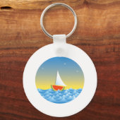 Wassermelonen Segelboot Schlüsselanhänger (Vorderseite)