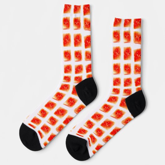 Wassermelonen-Slice-Muster – Nahtloses Sommerfruch Socken (Linkes Detail)