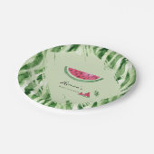 Wassermelonen-Sommer-Baby-Party  Pappteller (Schrägansicht)