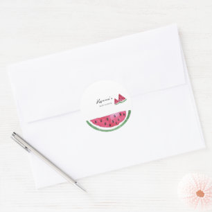 Wassermelonen-Sommer-Baby-Shower-Aufkleber Runder Aufkleber