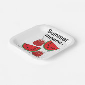 Wassermelonen-Sommer bedeutet Wassermelonen-Frucht Pappteller (Gewinkelt)
