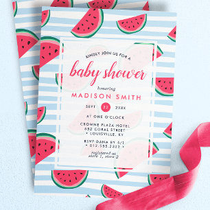 Wassermelonen Sommer Rosa Grüne Frucht Baby Shower Einladung