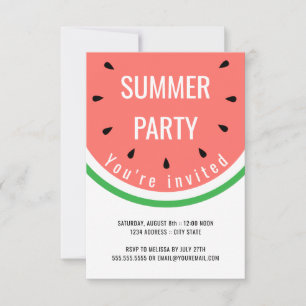 Wassermelonen-Sommerparty Einladung