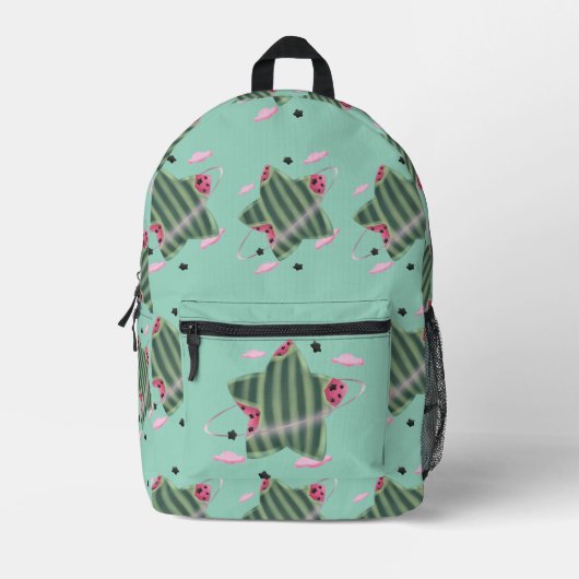 Wassermelonen-Stern-Planet Bedruckter Rucksack (Vorderseite)