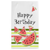 Wassermelonen Streifen dünn Geburtstag Kleine Geschenktüte (Rückseite)