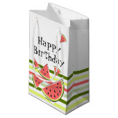 Wassermelonen Streifen dünn Geburtstag Kleine Geschenktüte (Vorderseite Schrägansicht)