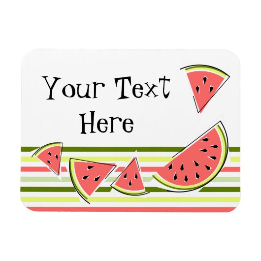 Wassermelonen Streifen dünner Text Magnet (Horizontal)