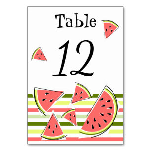 Wassermelonen Streifen klassisch dünn Tischnummer