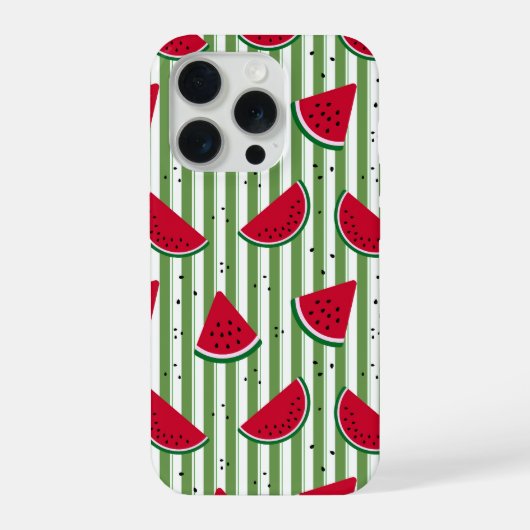 Wassermelonen-Streifen-Nahtloses Muster iPhone Hülle (Rückseite)
