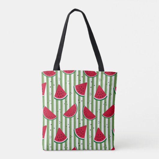 Wassermelonen-Streifen-Nahtloses Muster Tasche (Rückseite)