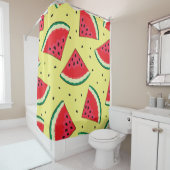 Wassermelonen-Stücke: Gelbes Sommermuster Duschvorhang (Beispiel)