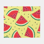 Wassermelonen-Stücke: Gelbes Sommermuster Fleecedecke (Vorderseite (Horizontal))