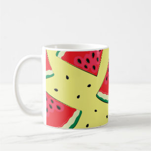 Wassermelonen-Stücke: Gelbes Sommermuster Kaffeetasse
