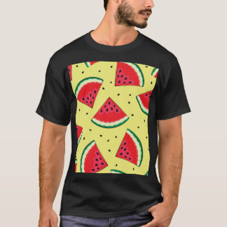Wassermelonen-Stücke: Gelbes Sommermuster T-Shirt