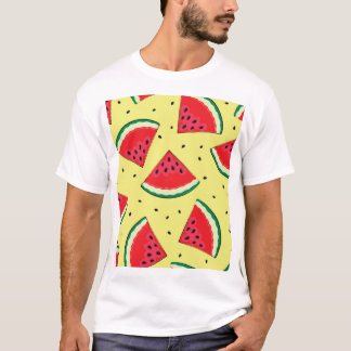 Wassermelonen-Stücke: Gelbes Sommermuster T-Shirt