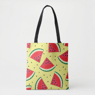 Wassermelonen-Stücke: Gelbes Sommermuster Tasche