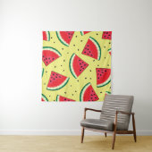 Wassermelonen-Stücke: Gelbes Sommermuster Wandteppich (Beispiel (Horizontal))