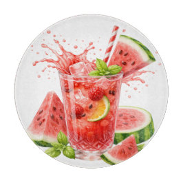 WASSERMELONEN-THEMATISCHES TROPISCHES SOMMERGETRÄN SCHNEIDEBRETT