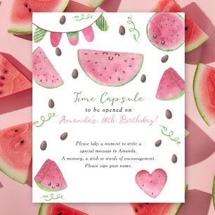 Wassermelonen Time Kapsel 1. Geburtstag Poster